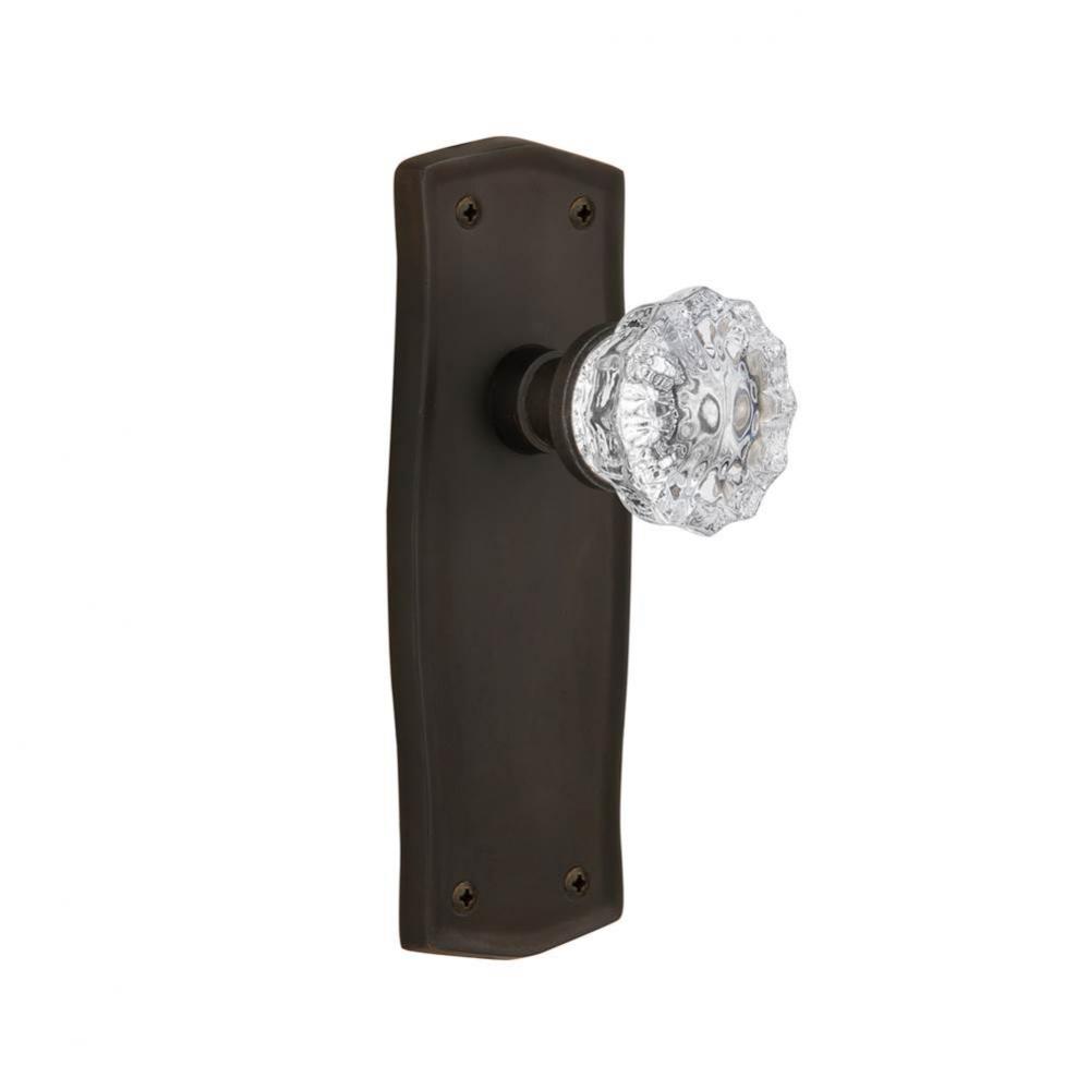 Nostalgic Warehouse Prairie Plate Double Dummy Crystal Glass Door Knob in Oil-Rubbed Bronze