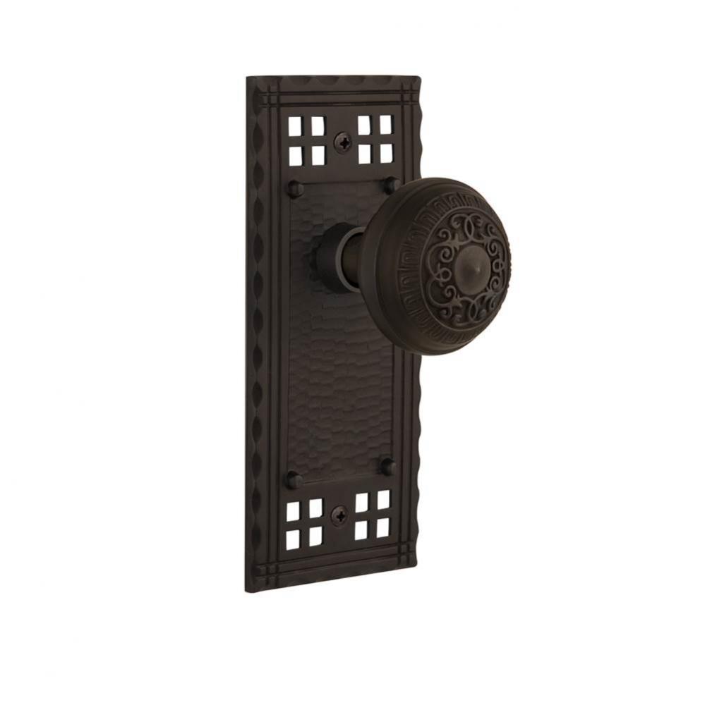 Nostalgic Warehouse Craftsman Plate Privacy Egg & Dart Door Knob in Oil-Rubbed Bronze