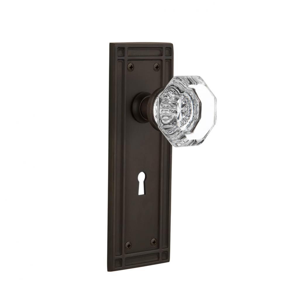 Nostalgic Warehouse Mission Plate with Keyhole Single Dummy Waldorf Door Knob in Oil-Rubbed Bronze