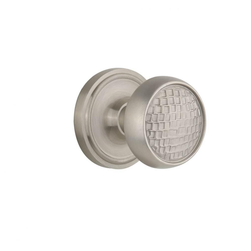 Nostalgic Warehouse Classic Rosette Interior Mortise Craftsman Door Knob in Satin Nickel