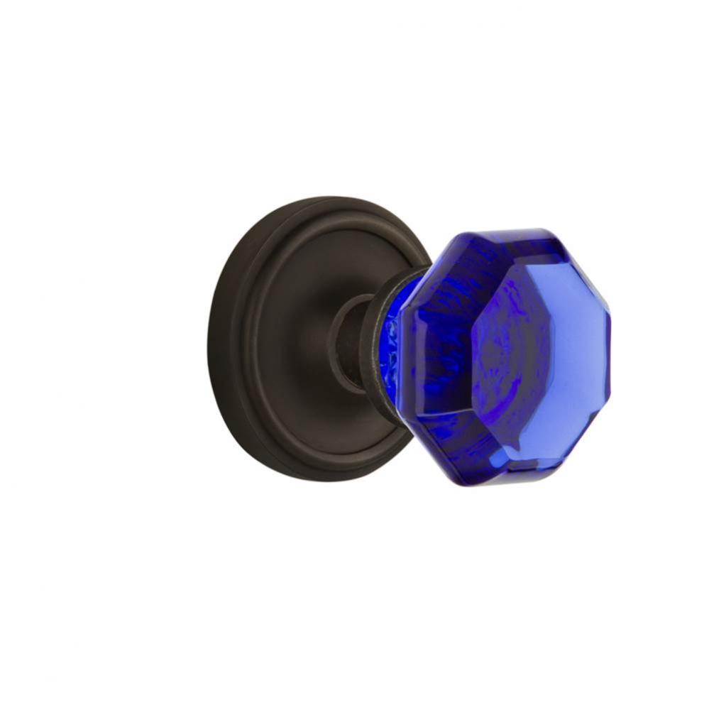 Nostalgic Warehouse Classic Rosette Passage Waldorf Cobalt Door Knob in Oil-Rubbed Bronze