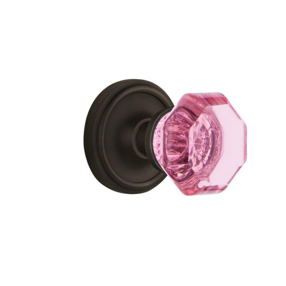 Nostalgic Warehouse Classic Rosette Passage Waldorf Pink Door Knob in Oil-Rubbed Bronze