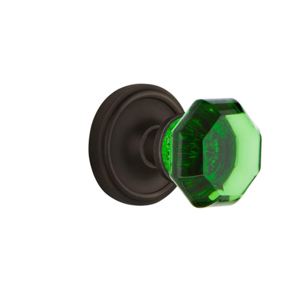 Nostalgic Warehouse Classic Rosette Passage Waldorf Emerald  Door Knob in Oil-Rubbed Bronze