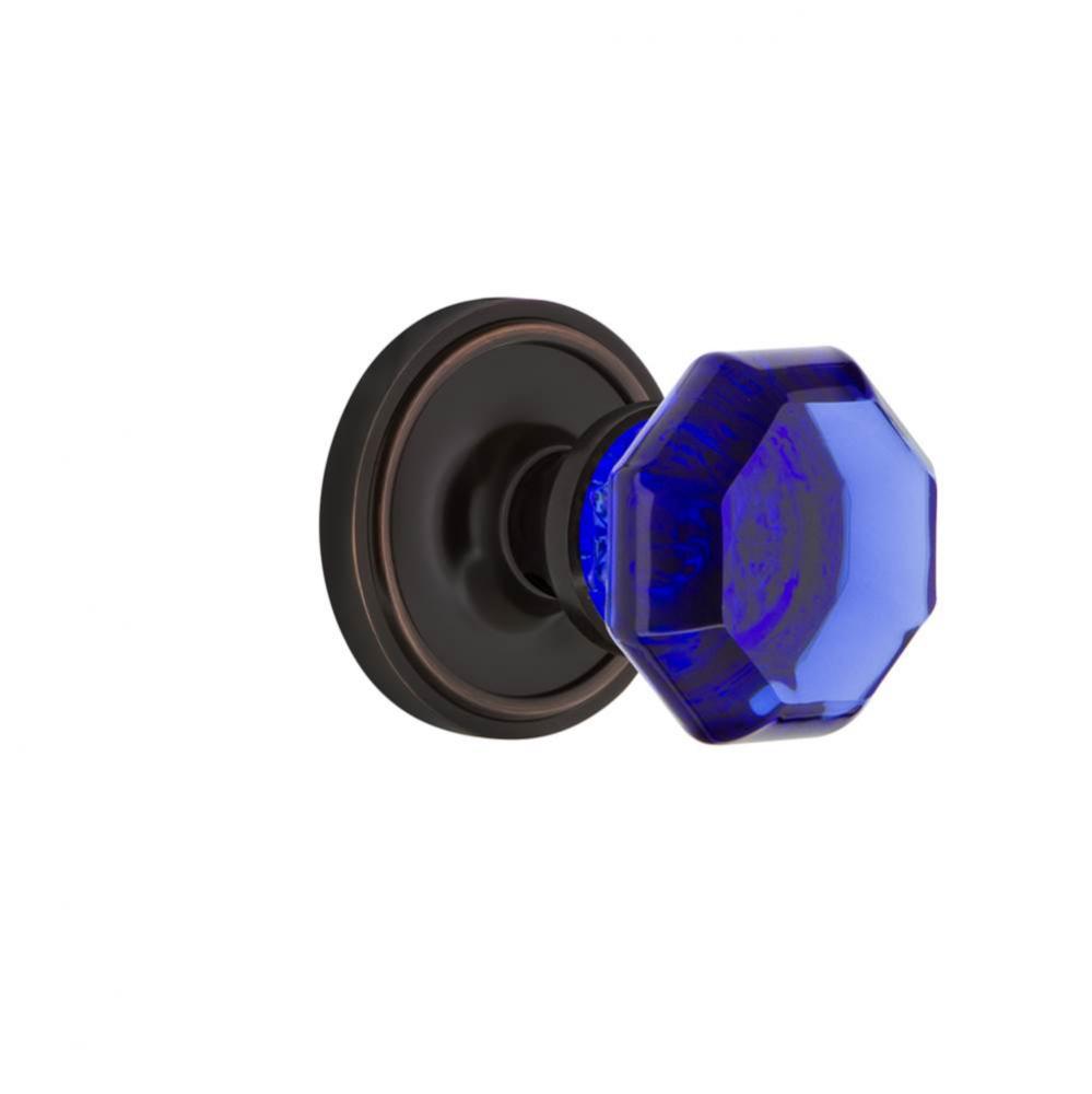 Nostalgic Warehouse Classic Rosette Passage Waldorf Cobalt Door Knob in Timeless Bronze