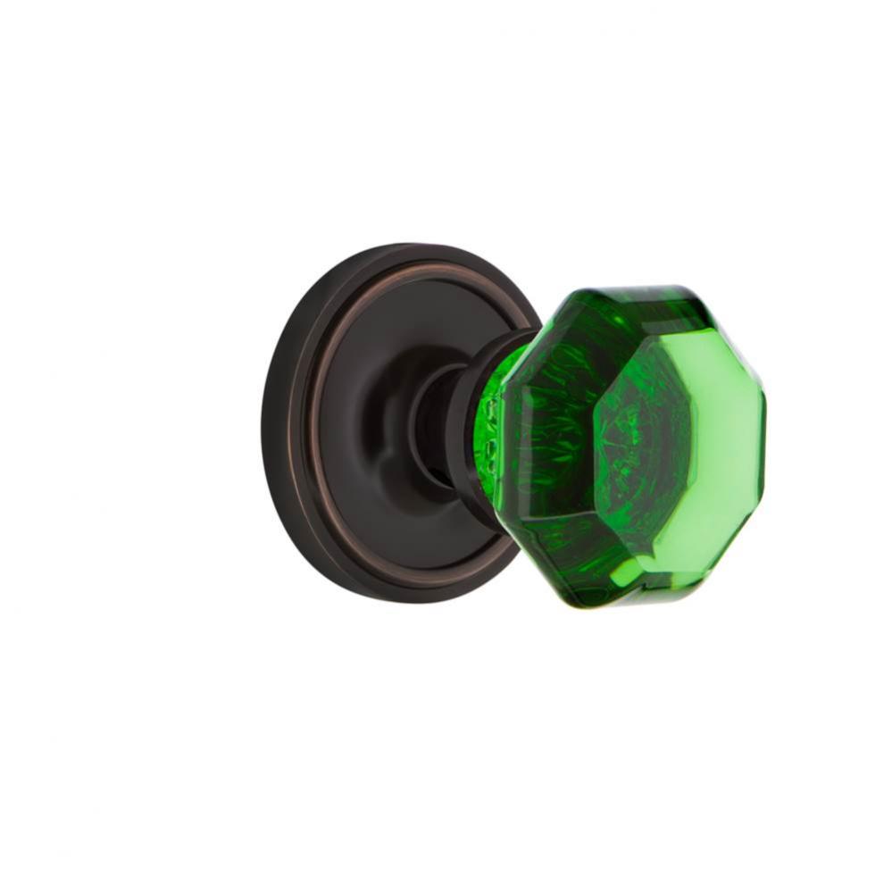 Nostalgic Warehouse Classic Rosette Passage Waldorf Emerald  Door Knob in Timeless Bronze