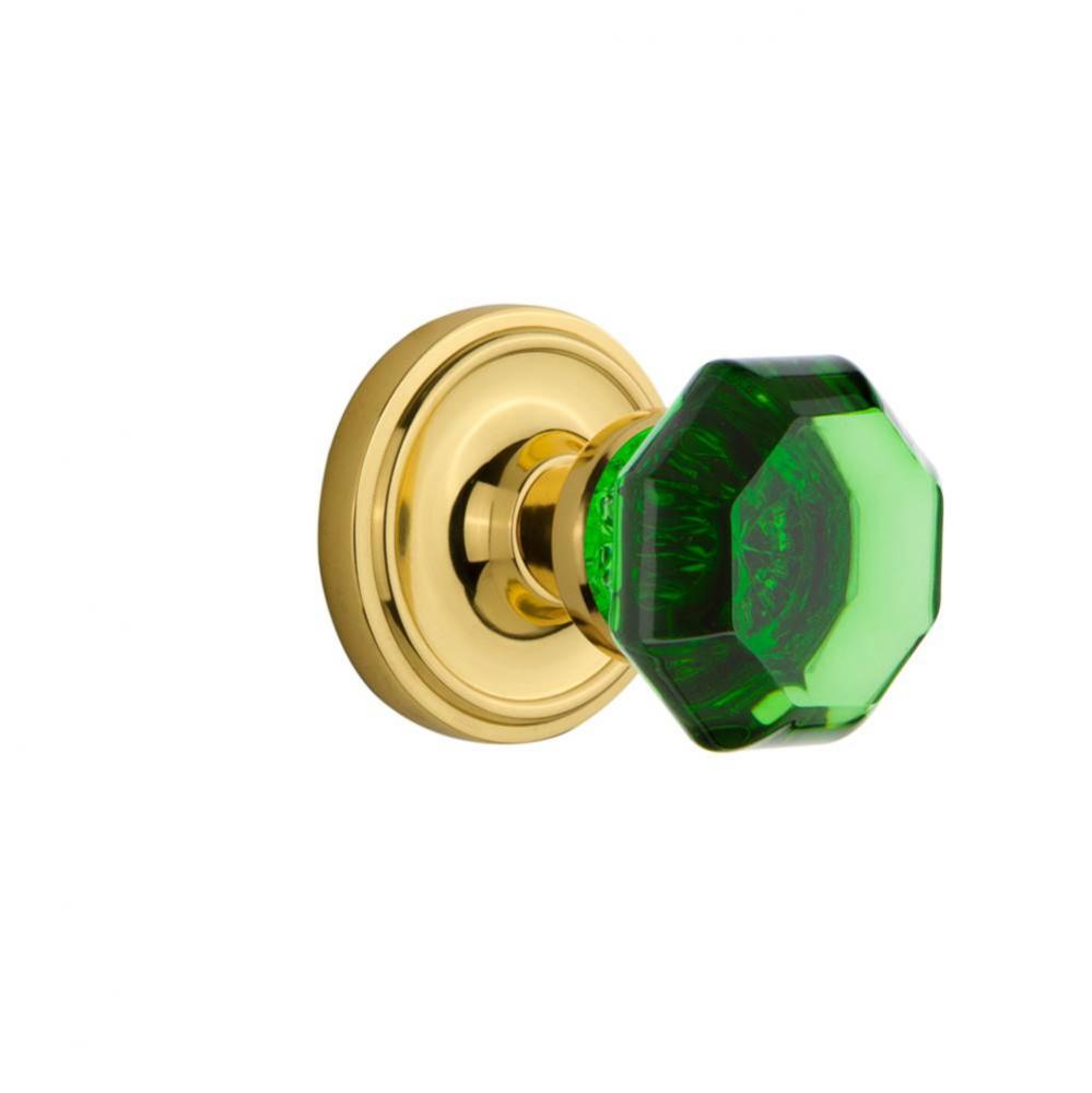 Nostalgic Warehouse Classic Rosette Passage Waldorf Emerald  Door Knob in Unlaquered Brass