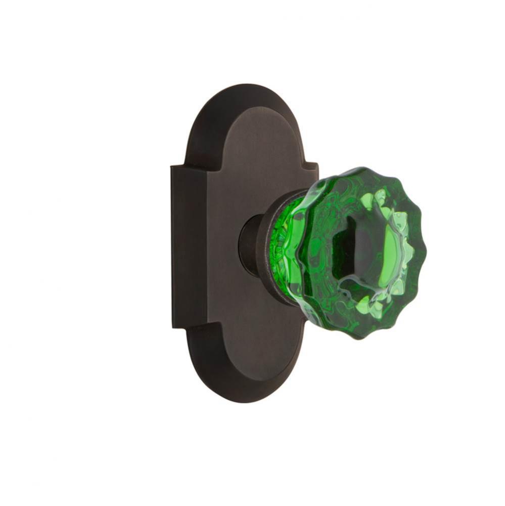 Nostalgic Warehouse Cottage Plate Passage Crystal Emerald Glass Door Knob in Oil-Rubbed Bronze