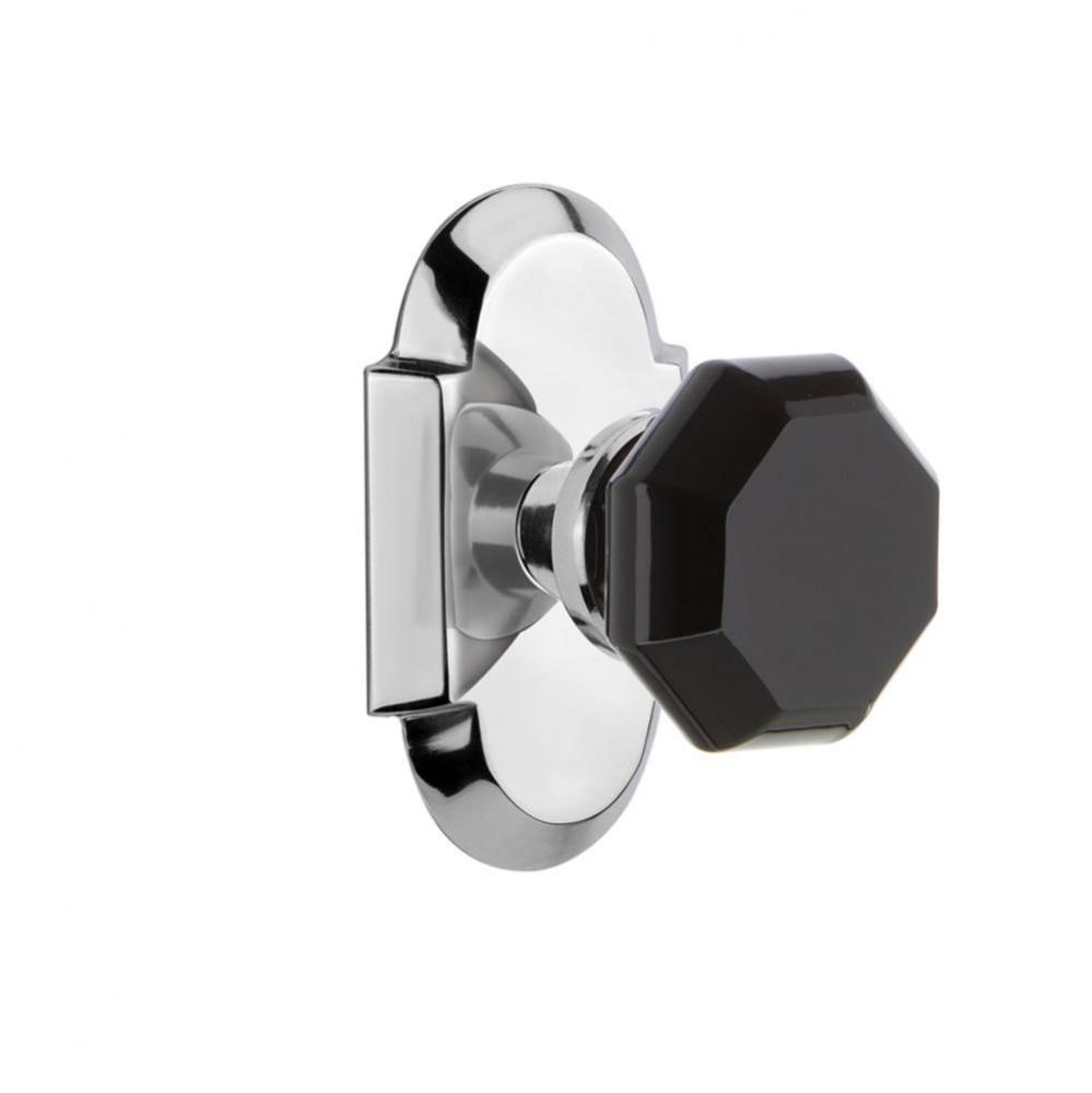 Nostalgic Warehouse Cottage Plate Passage Waldorf Black Door Knob in Bright Chrome