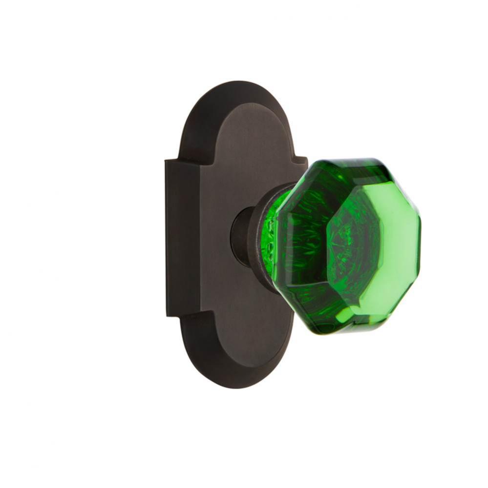 Nostalgic Warehouse Cottage Plate Passage Waldorf Emerald Door Knob in Oil-Rubbed Bronze