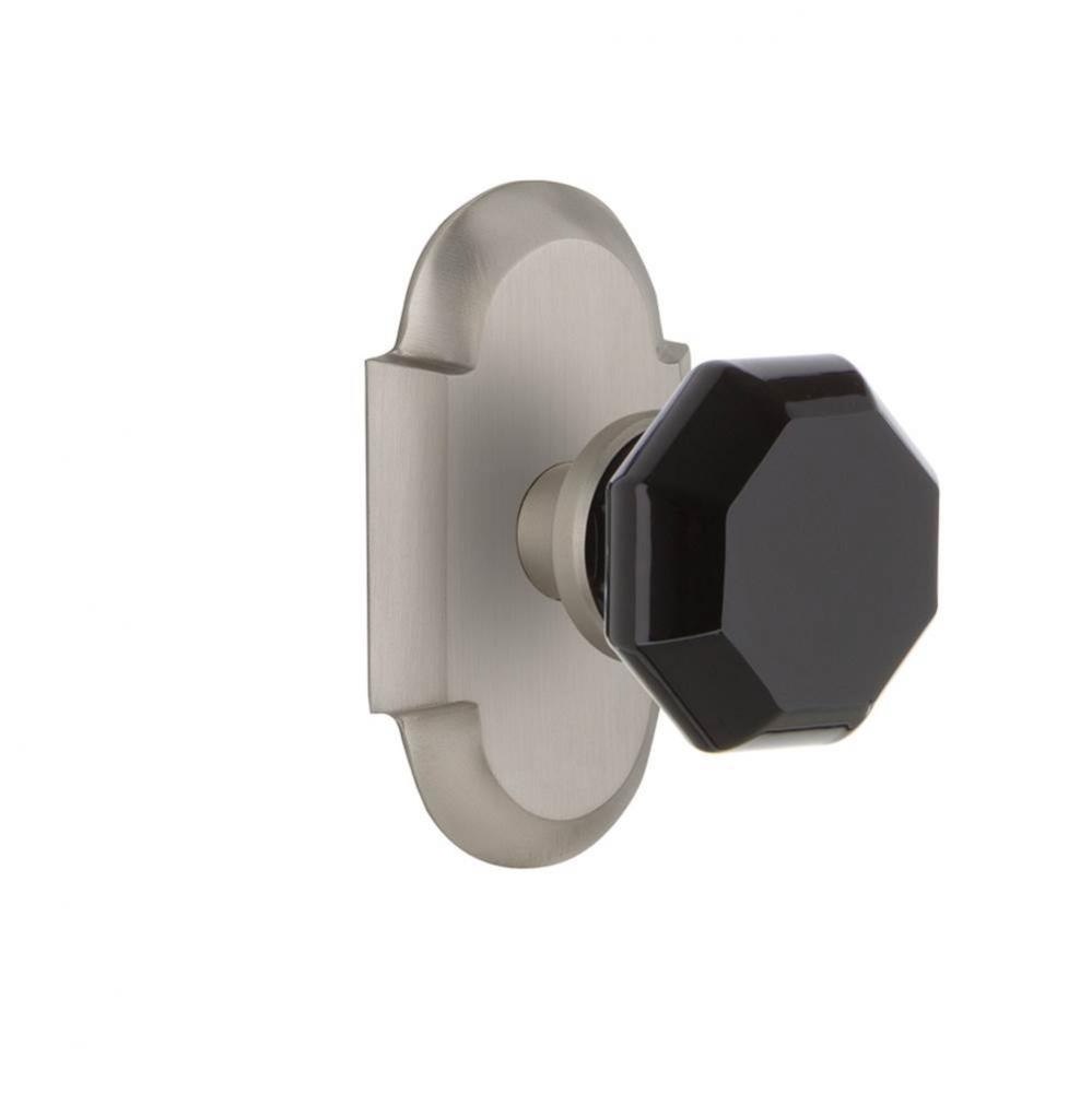 Nostalgic Warehouse Cottage Plate Passage Waldorf Black Door Knob in Satin Nickel