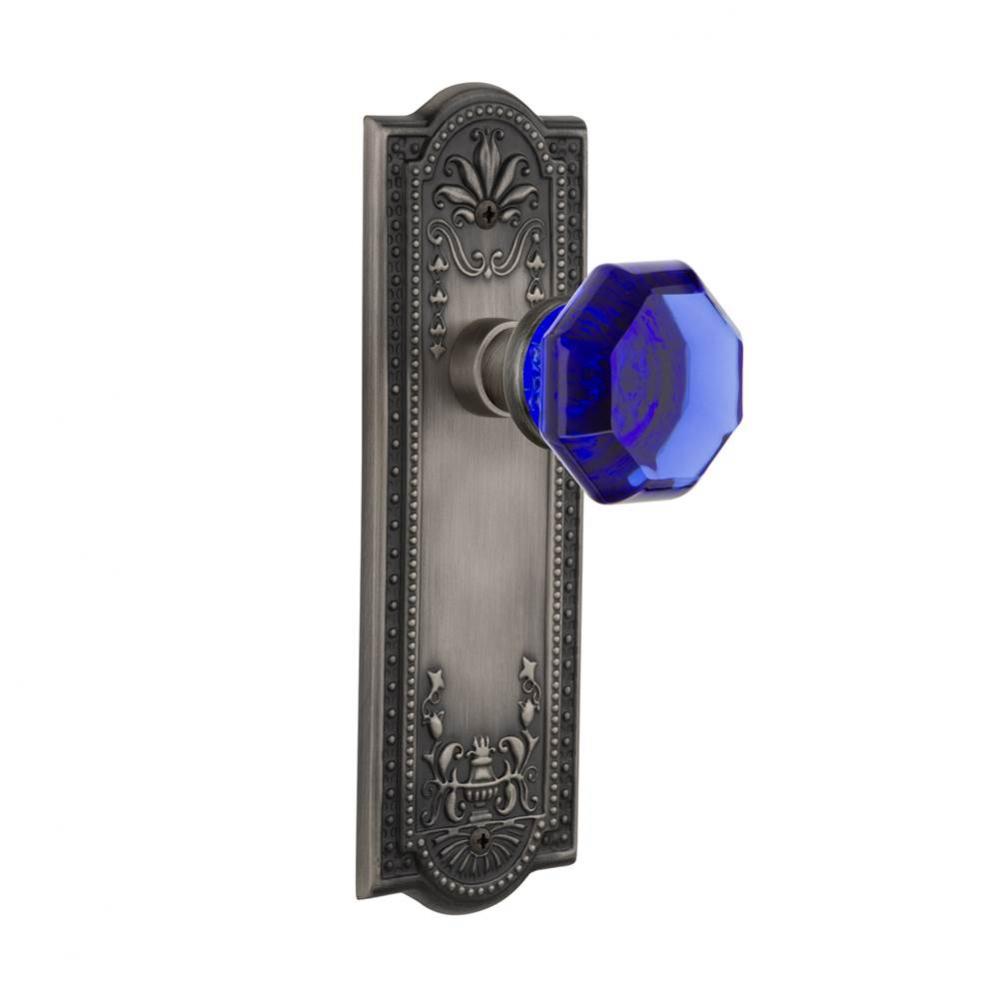 Nostalgic Warehouse Meadows Plate Passage Waldorf Cobalt Door Knob in Antique Pewter