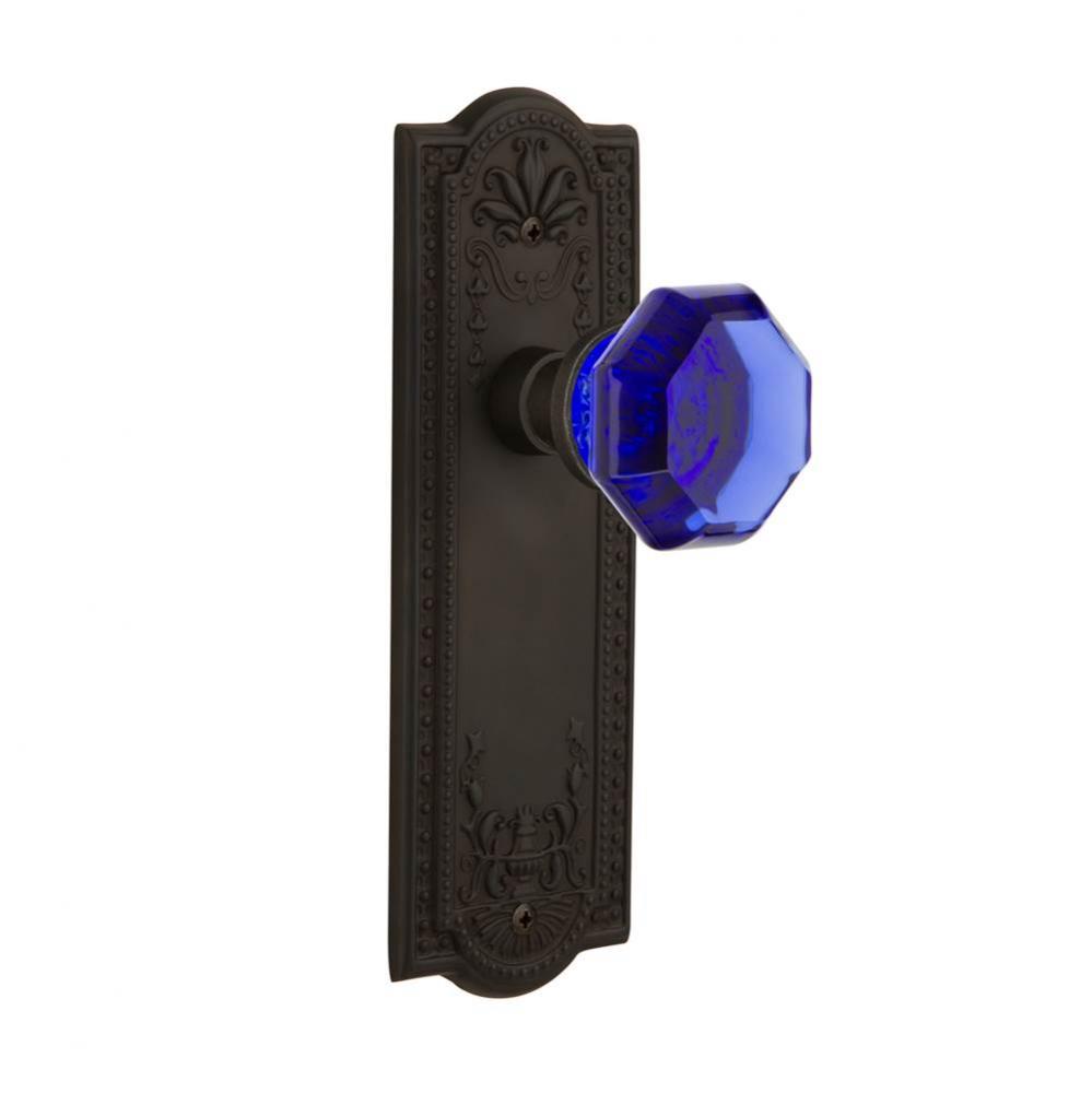 Nostalgic Warehouse Meadows Plate Passage Waldorf Cobalt Door Knob in Oil-Rubbed Bronze