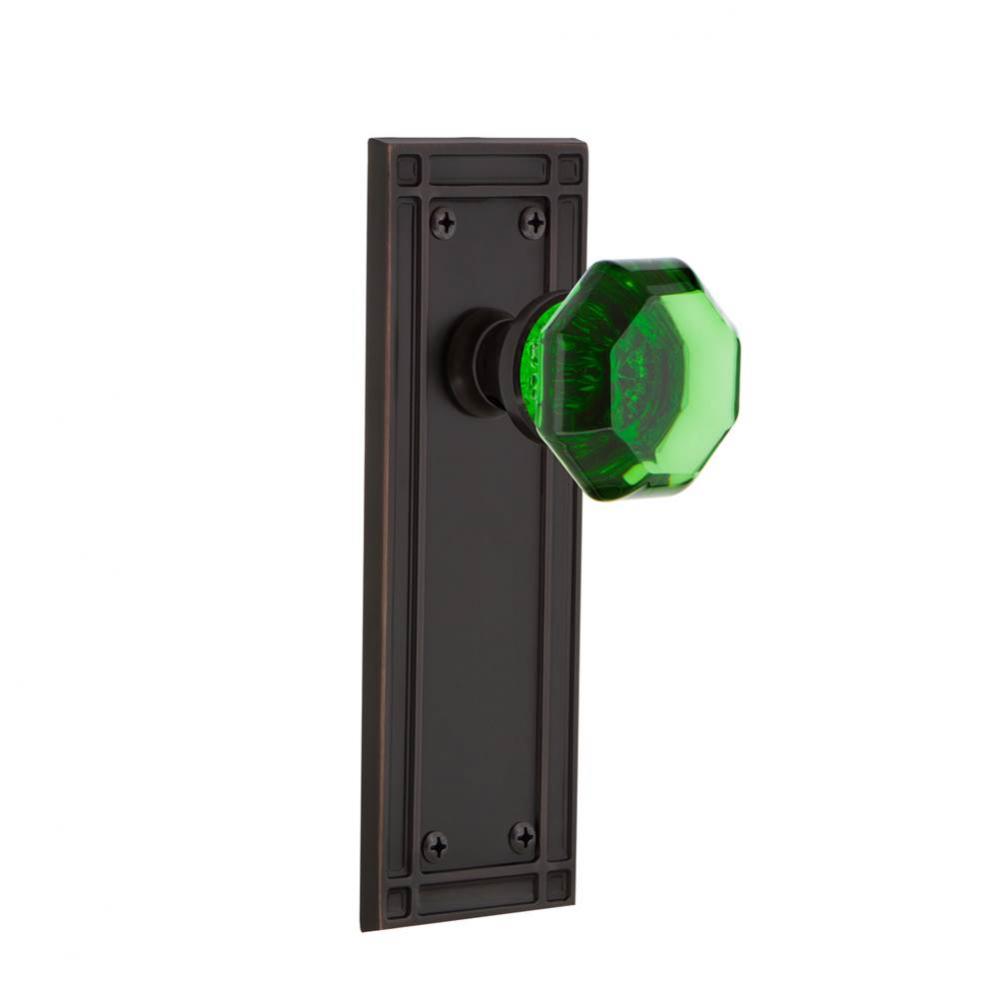 Nostalgic Warehouse Mission Plate Passage Waldorf Emerald Door Knob in Timeless Bronze