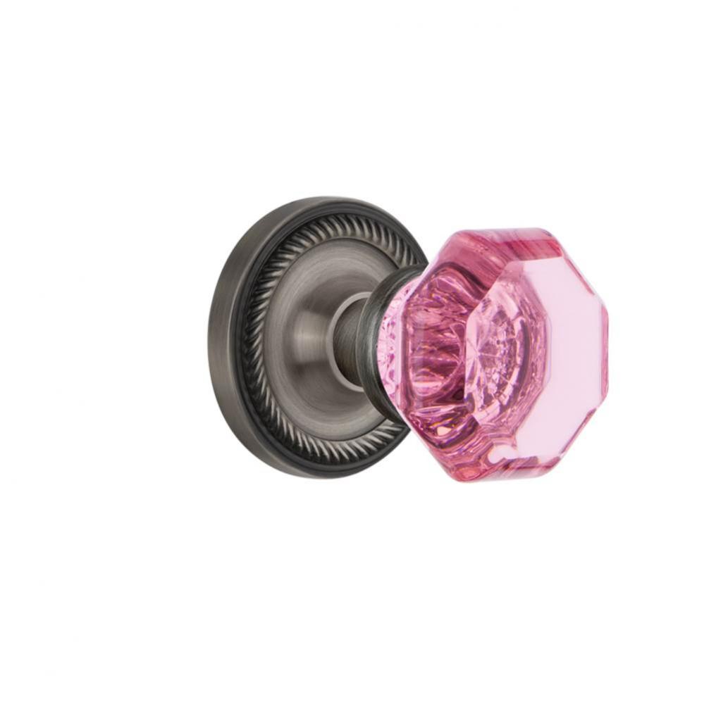 Nostalgic Warehouse Rope Rosette Passage Waldorf Pink Door Knob in Antique Pewter