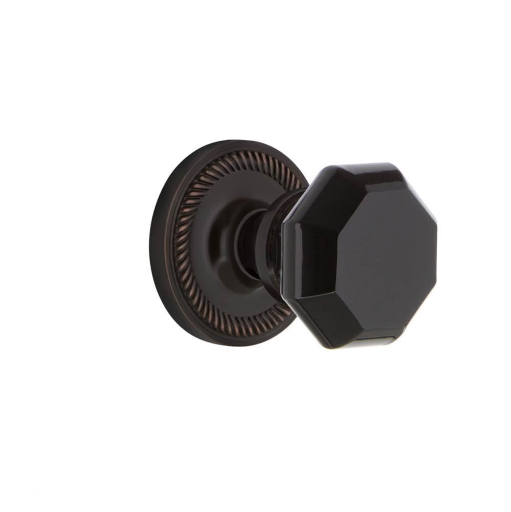 Nostalgic Warehouse Rope Rosette Passage Waldorf Black Door Knob in Timeless Bronze