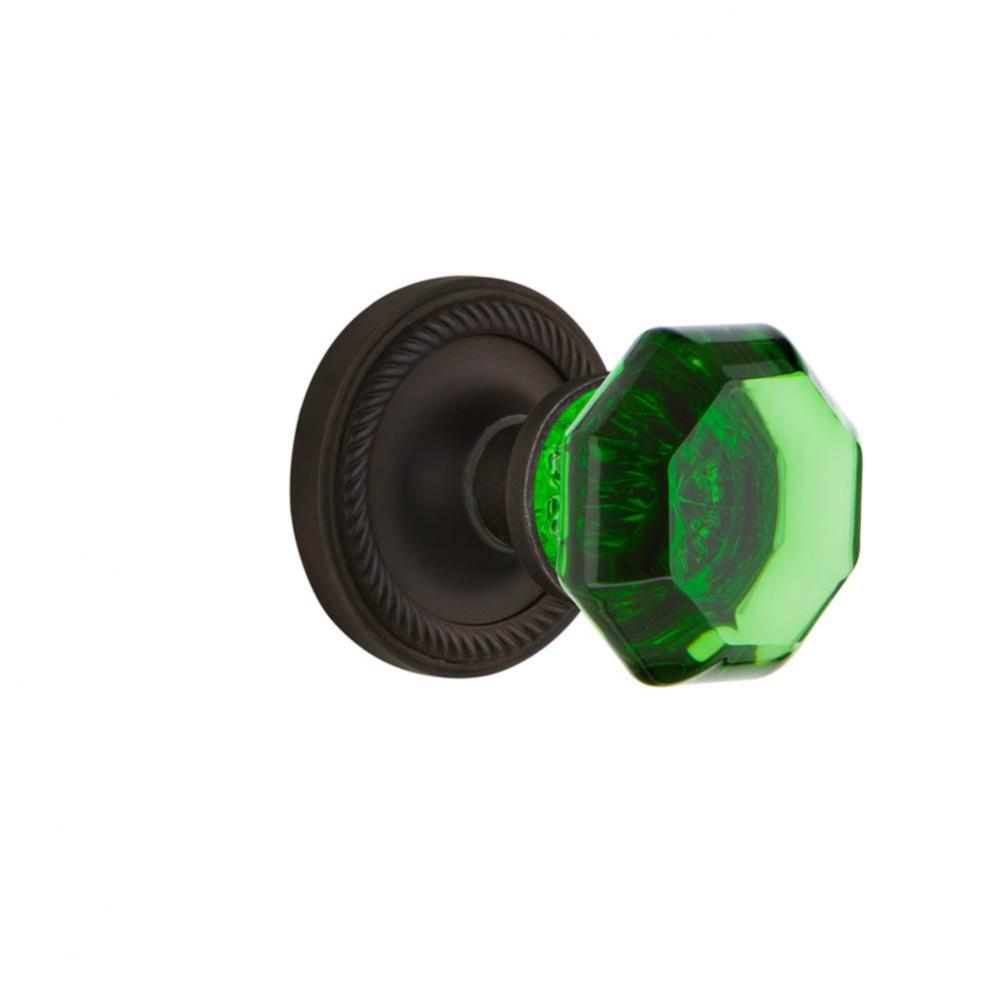 Nostalgic Warehouse Rope Rosette Passage Waldorf Emerald Door Knob in Oil-Rubbed Bronze