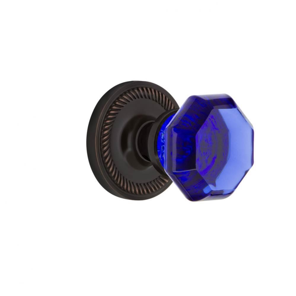 Nostalgic Warehouse Rope Rosette Passage Waldorf Cobalt Door Knob in Timeless Bronze