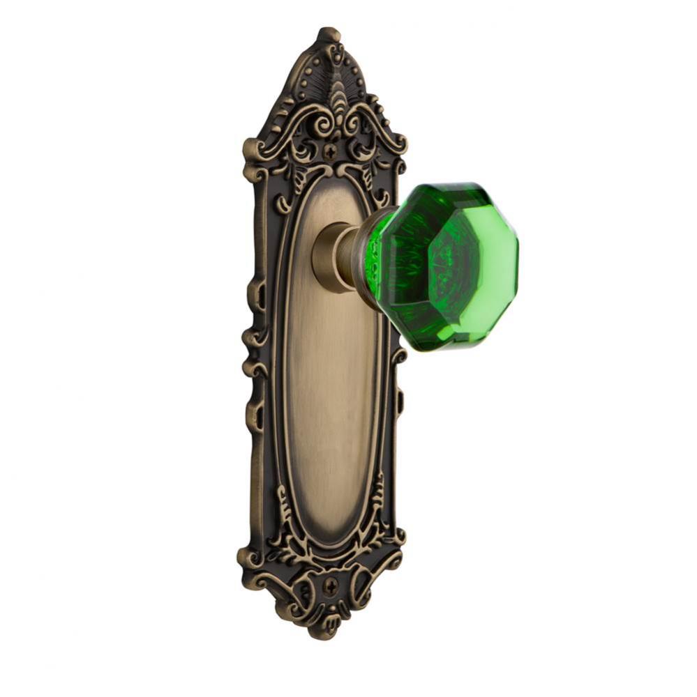 Nostalgic Warehouse Victorian Plate Passage Waldorf Emerald Door Knob in Antique Brass