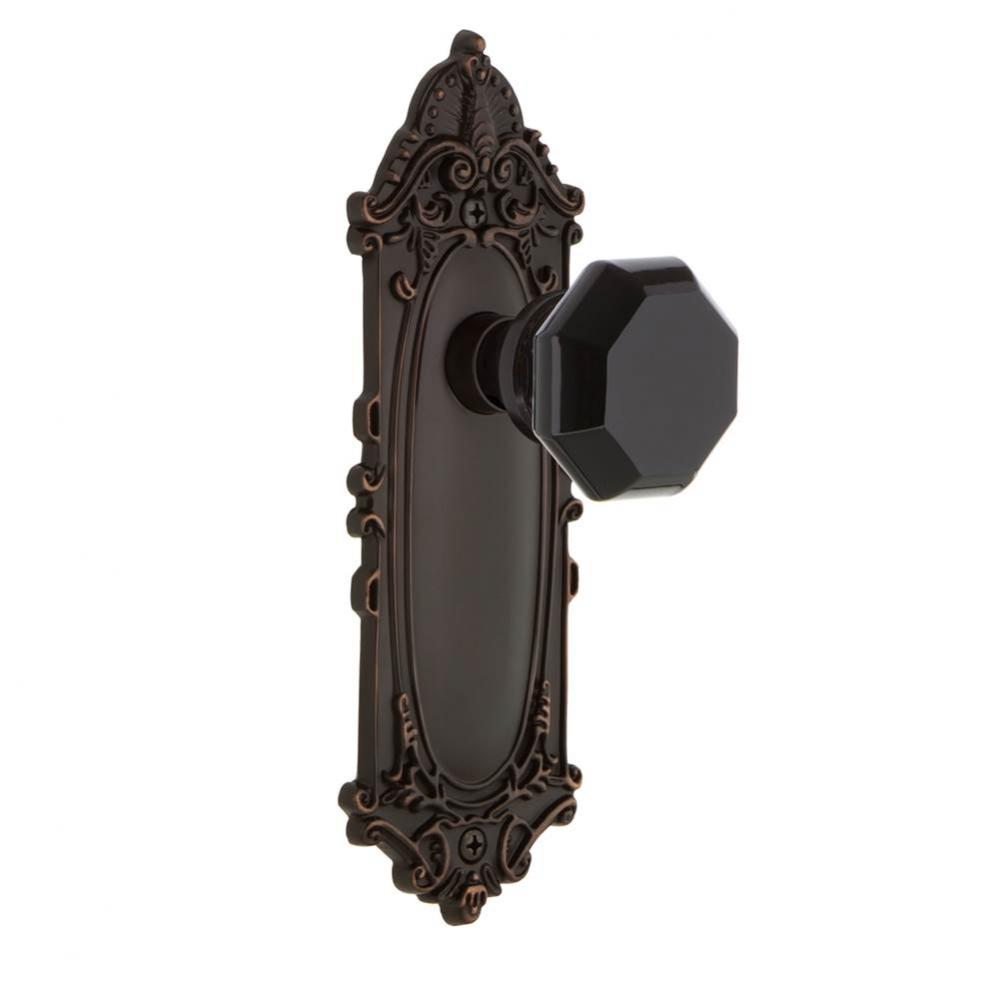 Nostalgic Warehouse Victorian Plate Passage Waldorf Black Door Knob in Timeless Bronze