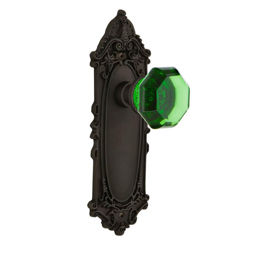 Nostalgic Warehouse Victorian Plate Passage Waldorf Emerald Door Knob in Oil-Rubbed Bronze