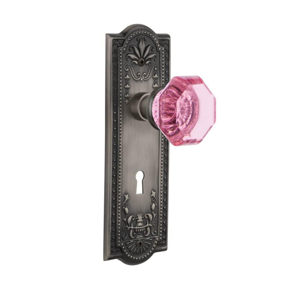 Nostalgic Warehouse Meadows Plate with Keyhole Passage Waldorf Pink Door Knob in Antique Pewter