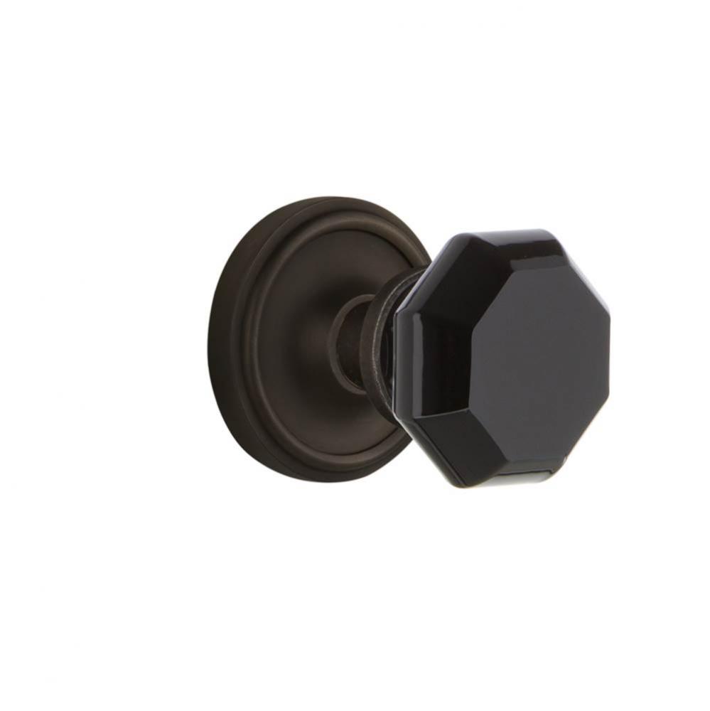 Nostalgic Warehouse Classic Rosette Single Dummy Waldorf Black Door Knob in Oil-Rubbed Bronze