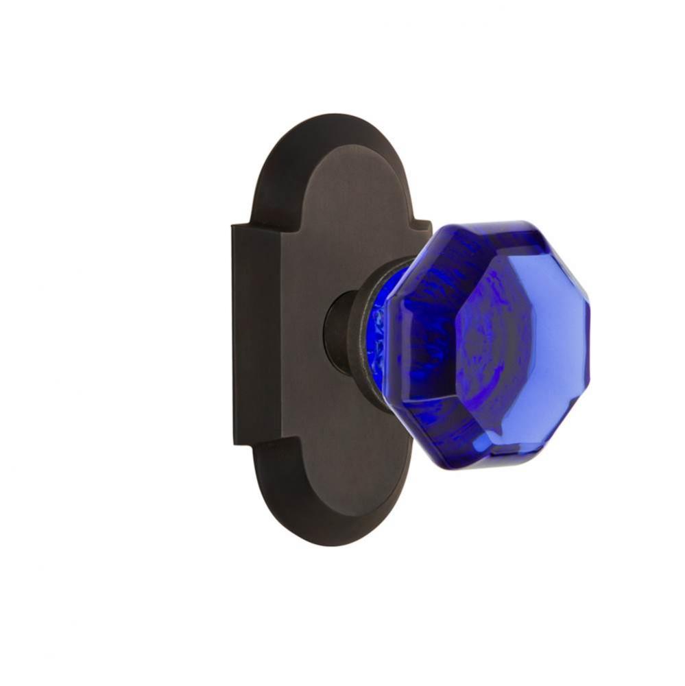 Nostalgic Warehouse Cottage Plate Single Dummy Waldorf Cobalt Door Knob in Oil-Rubbed Bronze