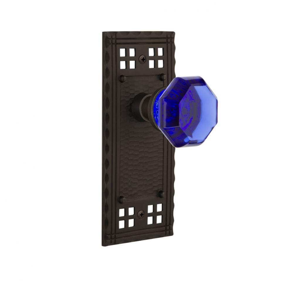 Nostalgic Warehouse Craftsman Plate Single Dummy Waldorf Cobalt Door Knob in Oil-Rubbed Bronze