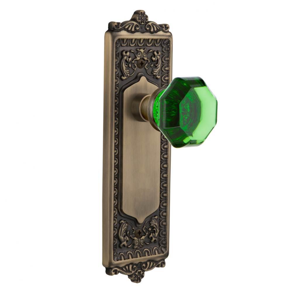 Nostalgic Warehouse Egg & Dart Plate Single Dummy Waldorf Emerald Door Knob in Antique Brass