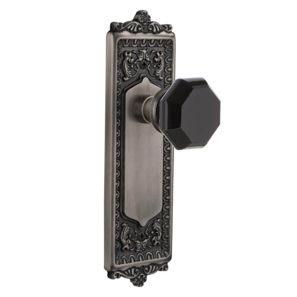 Nostalgic Warehouse Egg & Dart Plate Single Dummy Waldorf Black Door Knob in Antique Pewter