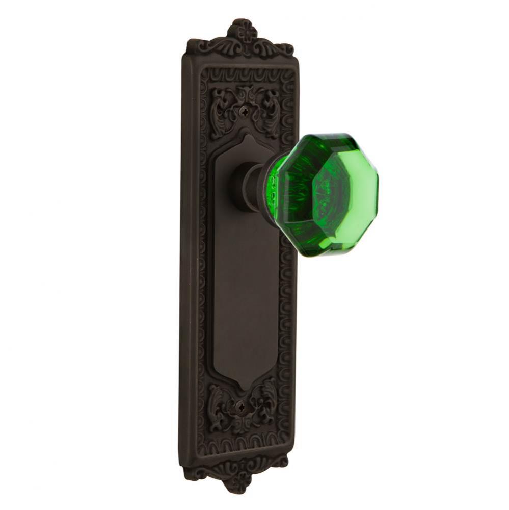 Nostalgic Warehouse Egg & Dart Plate Single Dummy Waldorf Emerald Door Knob in Oil-Rubbed Bron