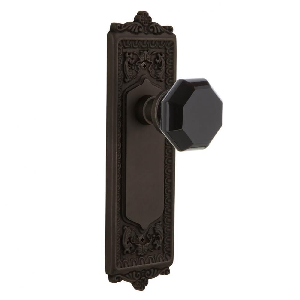 Nostalgic Warehouse Egg & Dart Plate Single Dummy Waldorf Black Door Knob in Oil-Rubbed Bronze