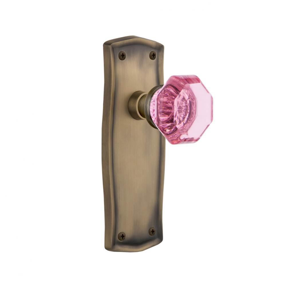 Nostalgic Warehouse Prairie Plate Single Dummy Waldorf Pink Door Knob in Antique Brass