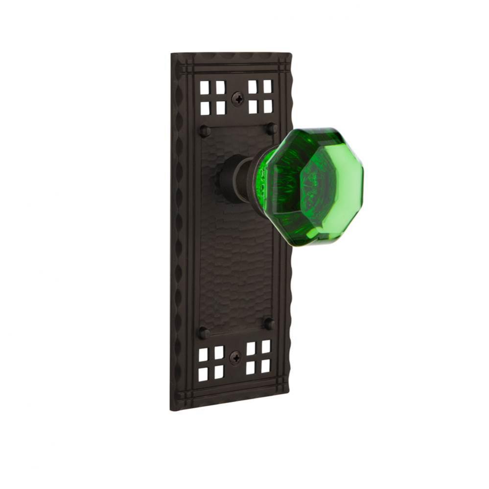 Nostalgic Warehouse Craftsman Plate Double Dummy Waldorf Emerald Door Knob in Oil-Rubbed Bronze