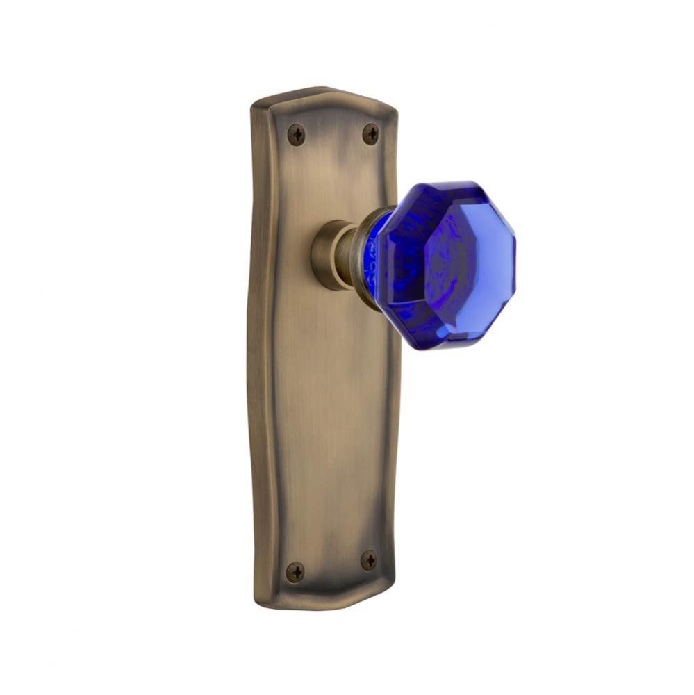 Nostalgic Warehouse Prairie Plate Double Dummy Waldorf Cobalt Door Knob in Antique Brass