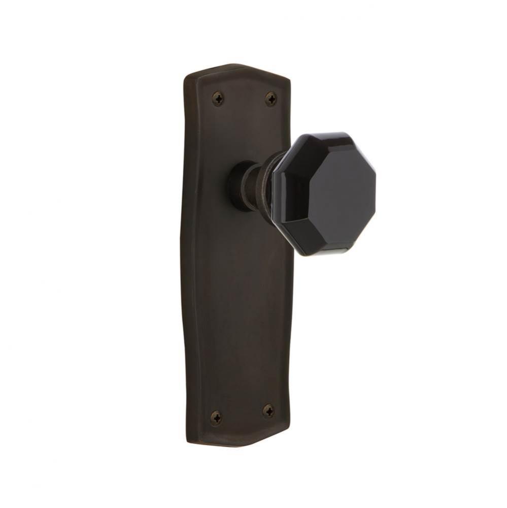 Nostalgic Warehouse Prairie Plate Double Dummy Waldorf Black Door Knob in Oil-Rubbed Bronze