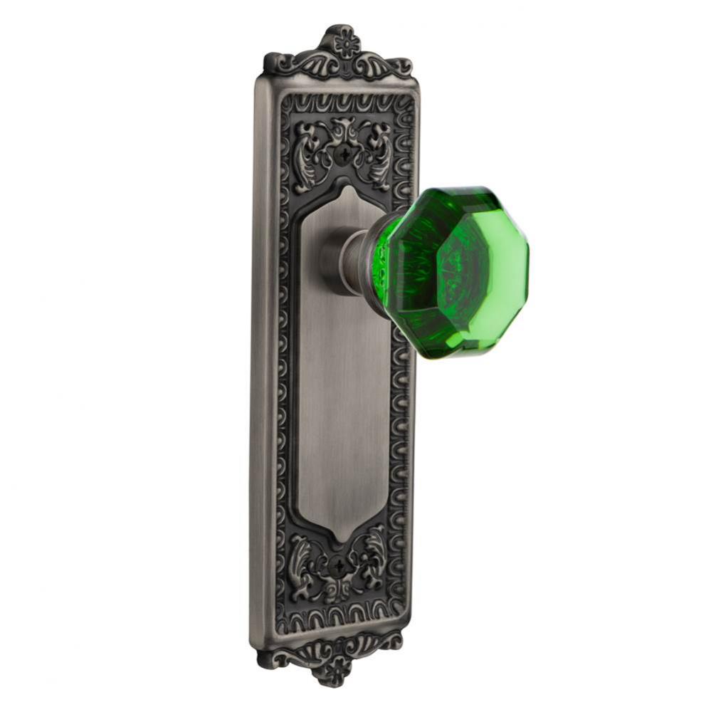 Nostalgic Warehouse Egg & Dart Plate Privacy Waldorf Emerald Door Knob in Antique Pewter