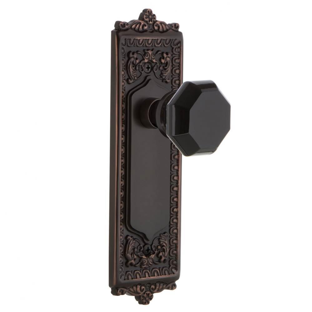 Nostalgic Warehouse Egg & Dart Plate Privacy Waldorf Black Door Knob in Timeless Bronze