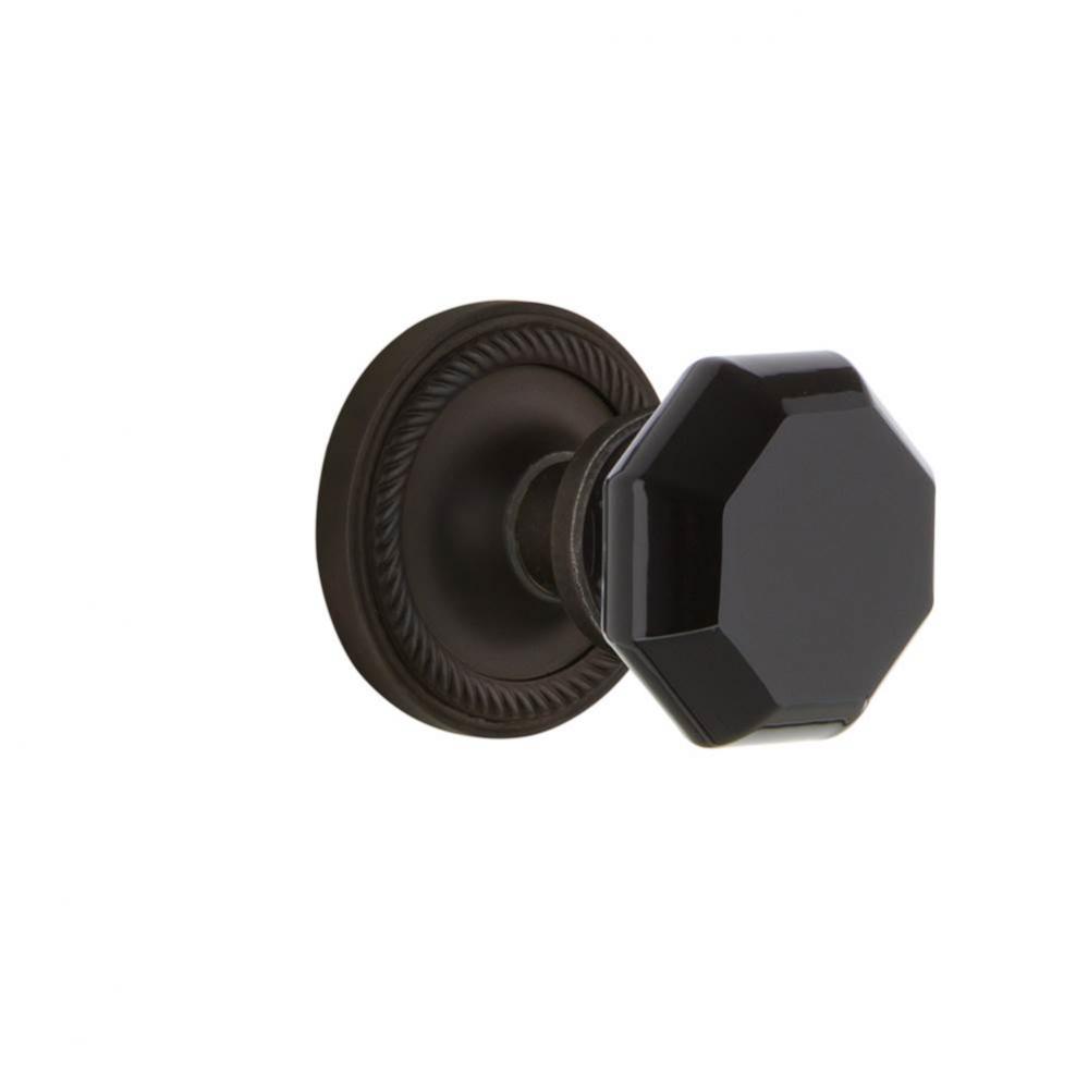 Nostalgic Warehouse Rope Rosette Interior Mortise Waldorf Black Door Knob in Oil-Rubbed Bronze