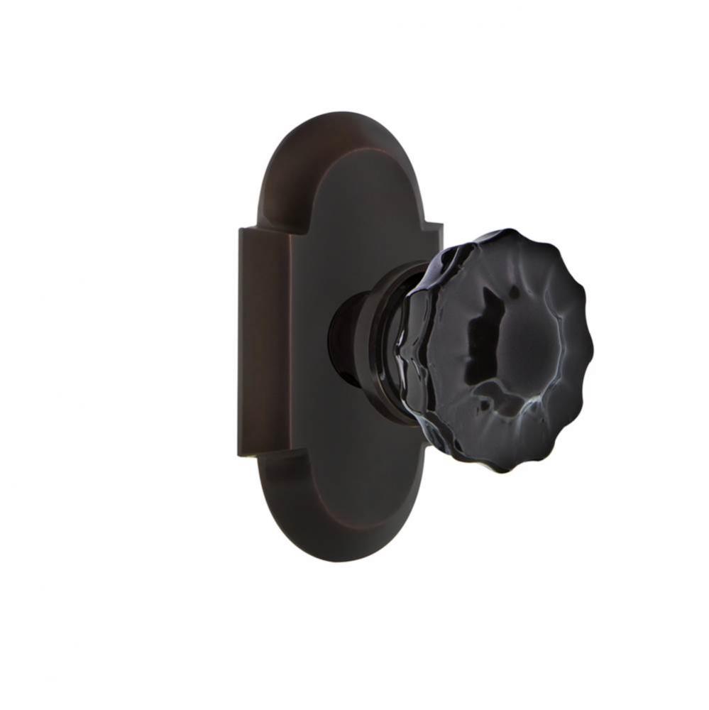 Nostalgic Warehouse Cottage Plate Passage Crystal Black Glass Door Knob in Timeless Bronze