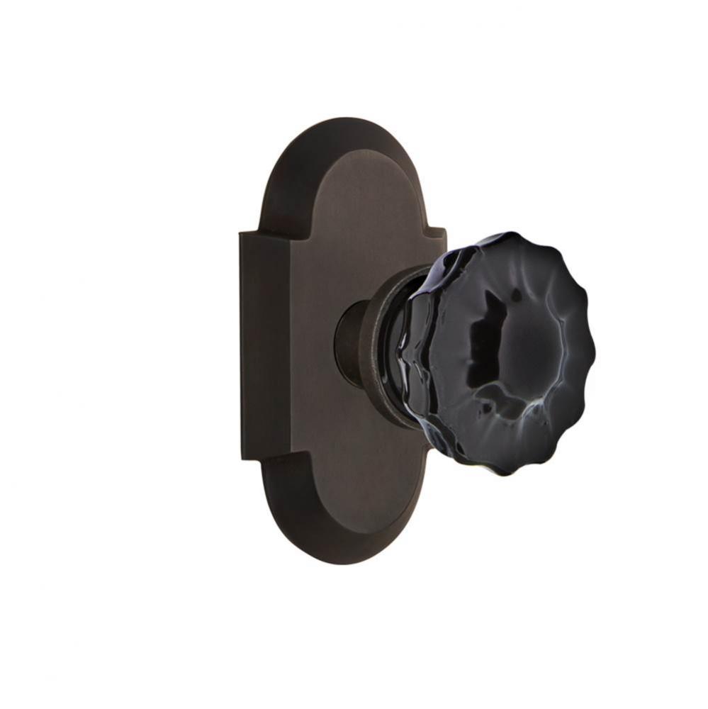 Nostalgic Warehouse Cottage Plate Single Dummy Crystal Black Glass Door Knob in Oil-Rubbed Bronze