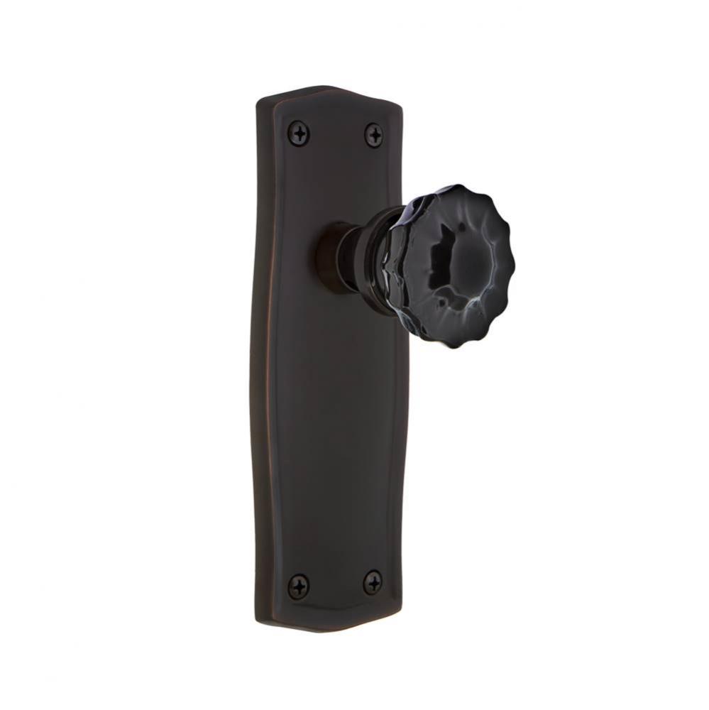 Nostalgic Warehouse Prairie Plate Privacy Crystal Black Glass Door Knob in Timeless Bronze