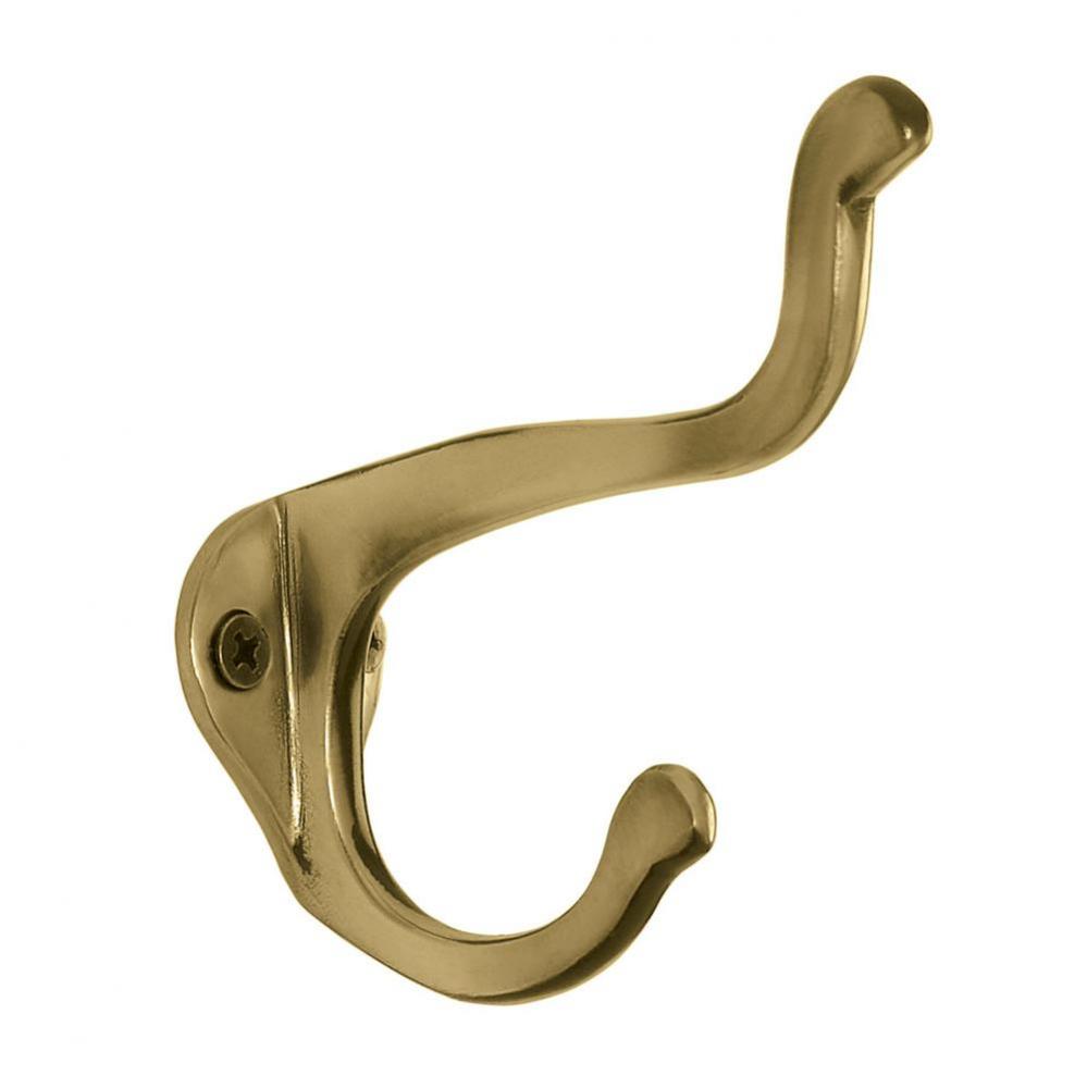 Nostalgic Warehouse Schoolhouse Coat Hook in Polished Brass
