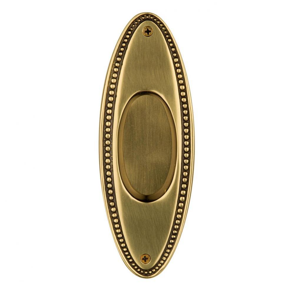 Nostalgic Warehouse Beaded Flush Pull in Antique Brass