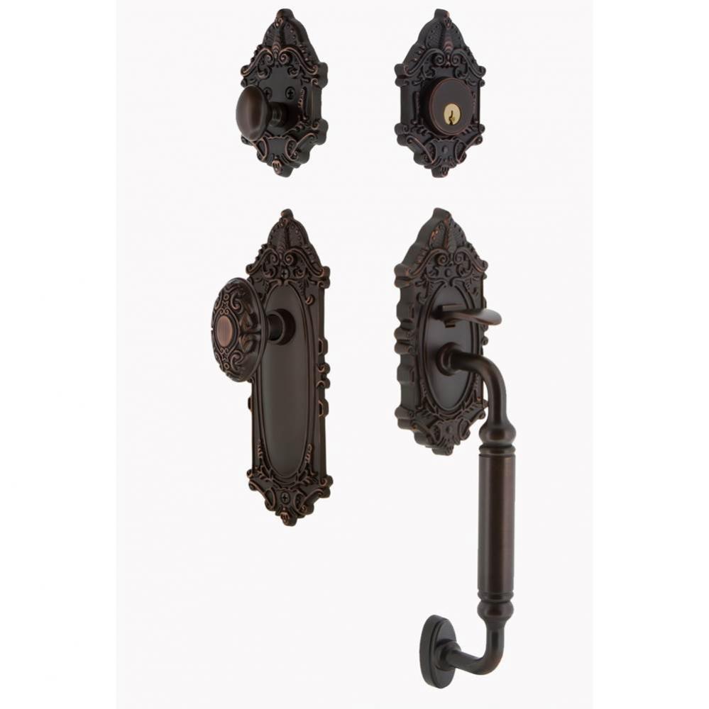 Nostalgic Warehouse Victorian Plate C Grip Entry Set Victorian Knob in Timeless Bronze