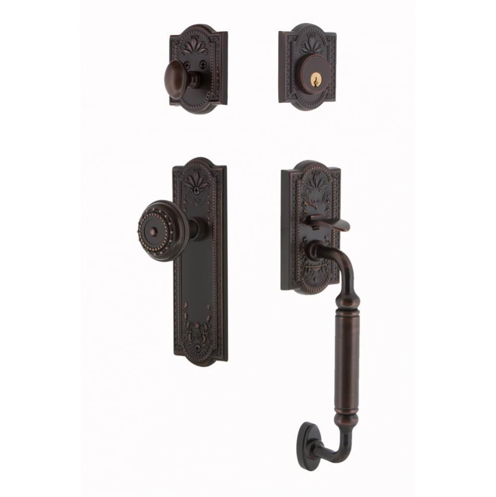 Nostalgic Warehouse Meadows Plate C Grip Entry Set Meadows Knob in Timeless Bronze