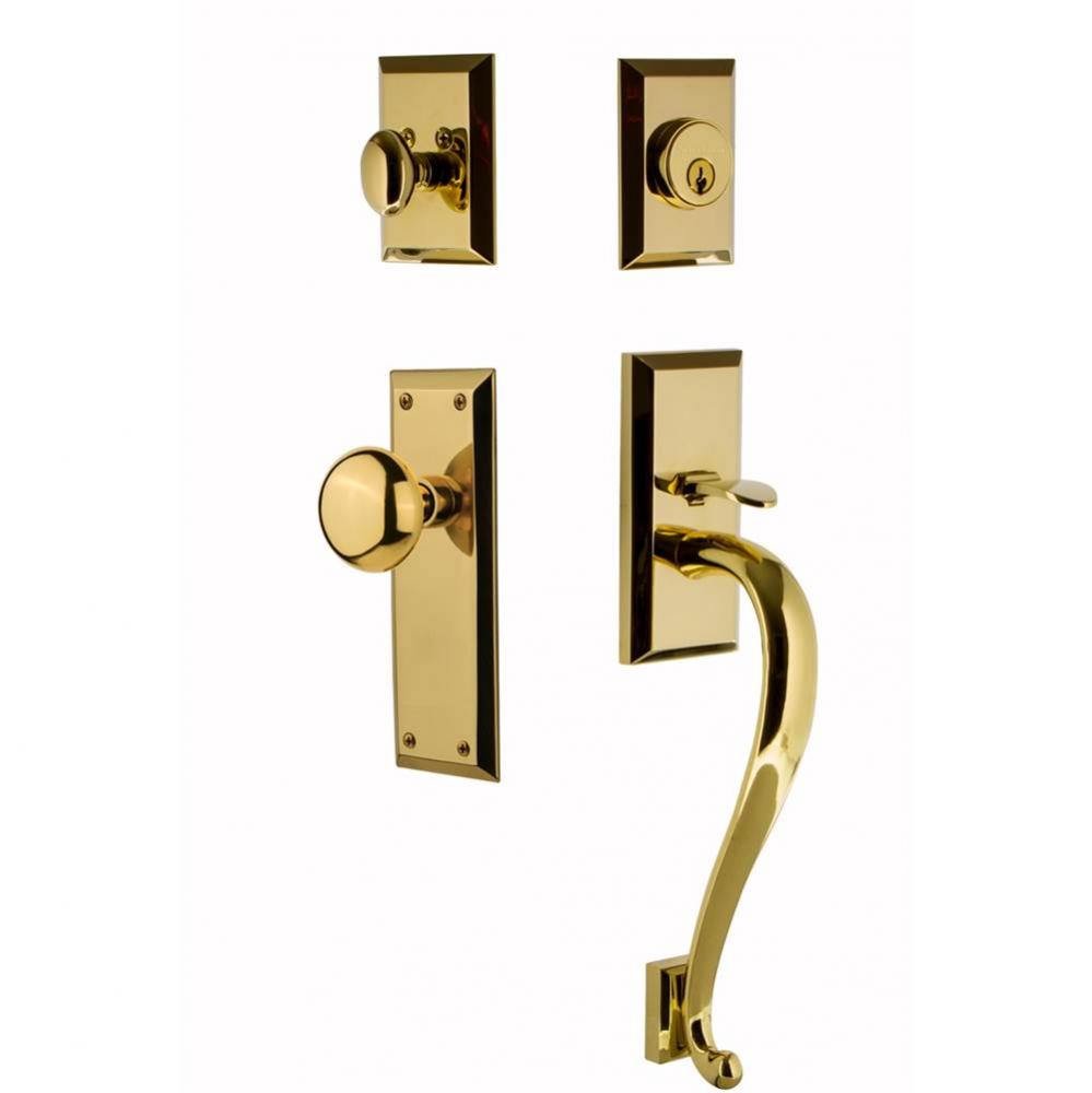 Nostalgic Warehouse New York Plate S Grip Entry Set New York Knob in Lifetime Brass