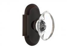 Nostalgic Warehouse 700241 - Nostalgic Warehouse Cottage Plate Passage Oval Clear Crystal Glass Door Knob in Timeless Bronze