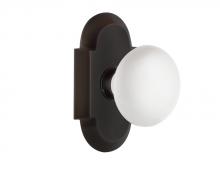 Nostalgic Warehouse 700248 - Nostalgic Warehouse Cottage Plate Passage White Porcelain Door Knob in Timeless Bronze