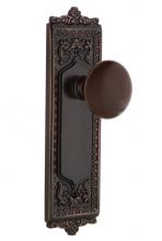 Nostalgic Warehouse 700281 - Nostalgic Warehouse Egg & Dart Plate Passage Brown Porcelain Door Knob in Timeless Bronze